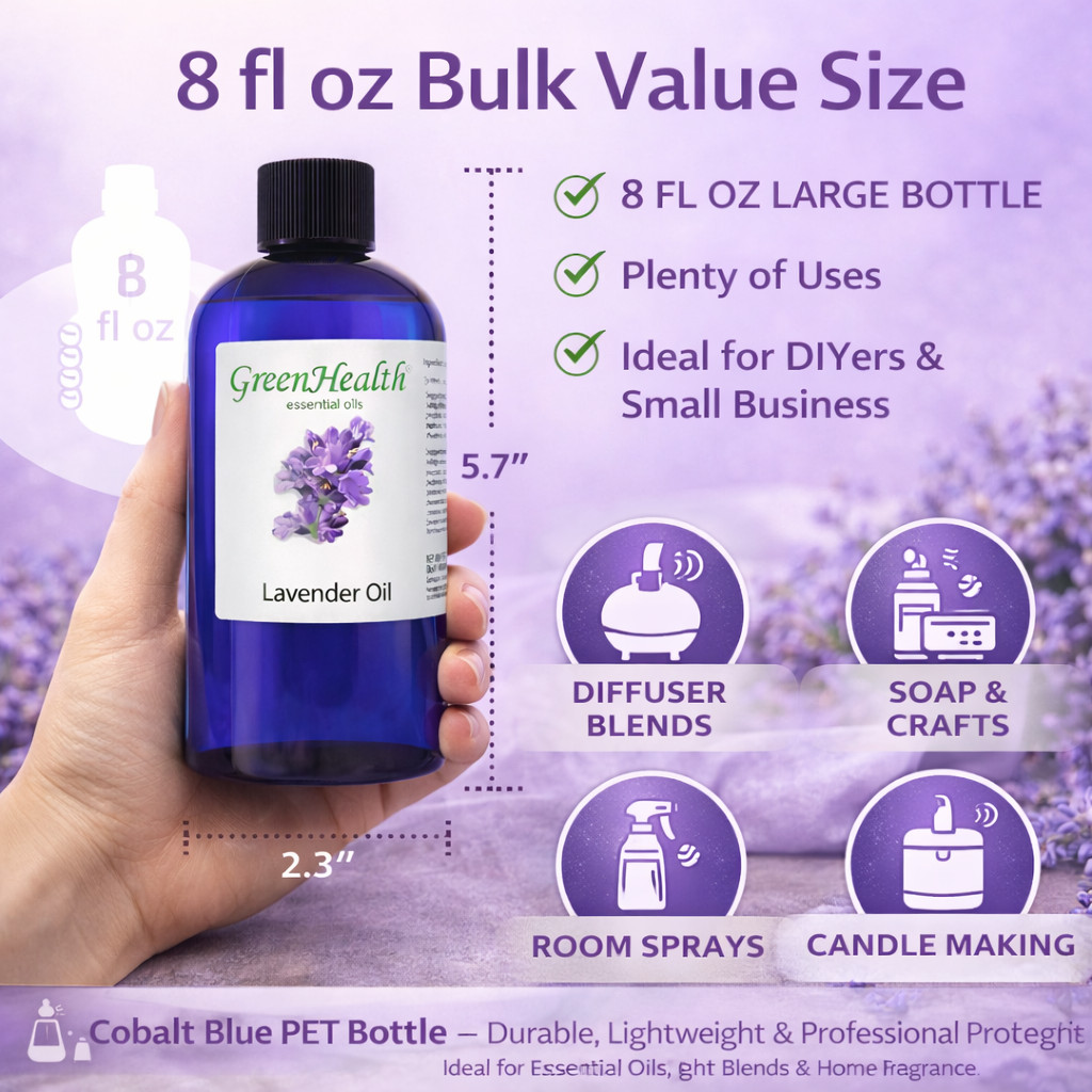 Huge BULK 8 fl oz Lavender Essential Oil by GreenHealth