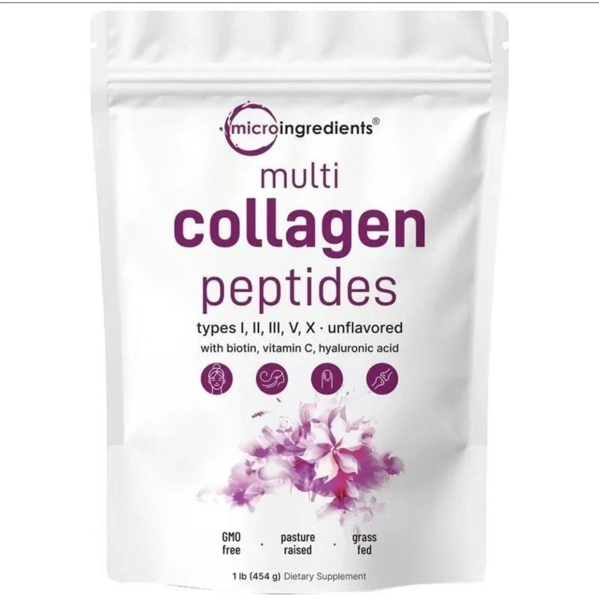 Micro Ingredients Multi Collagen Peptides – Types I,II,III,V,X , Unflavored