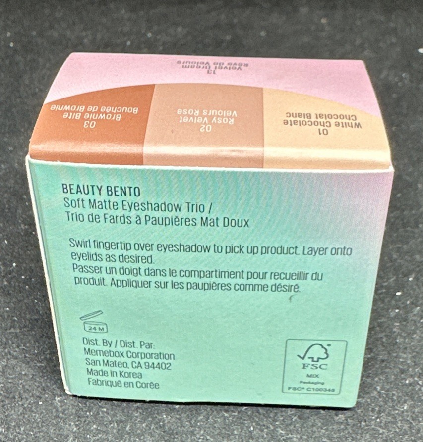 Kaja Beauty Bento Soft Matte Eyeshadow Trio-13 Velvet Dream*24 Months After Open