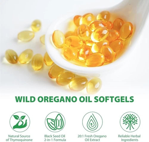 Resilia Oregano Oil Capsules 120 Count 6000mg Oil of Oregano with Black Seed oil