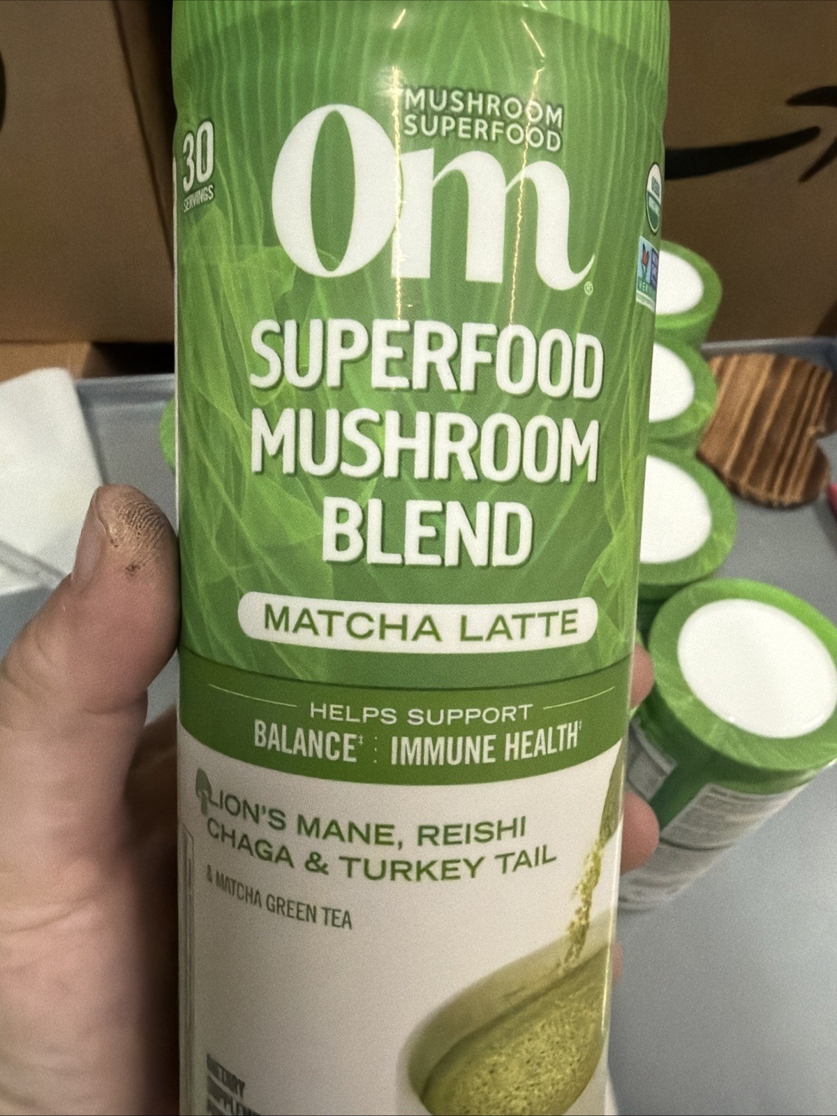 Om Mushroom Superfood Matcha Latte Blend Mushroom Powder, 8.47 Ounce. 05/26