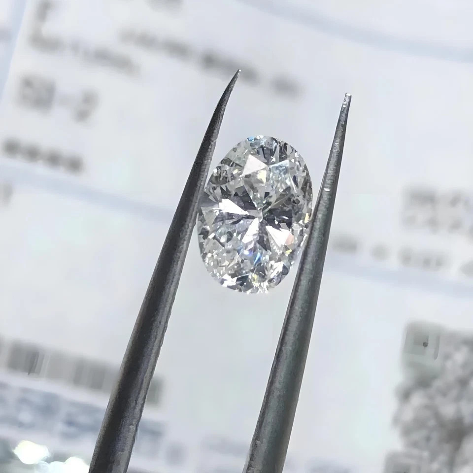 5 Ct Oval cut Natural D Color Loose Lab Grown CVD Diamond VVS1 Certified