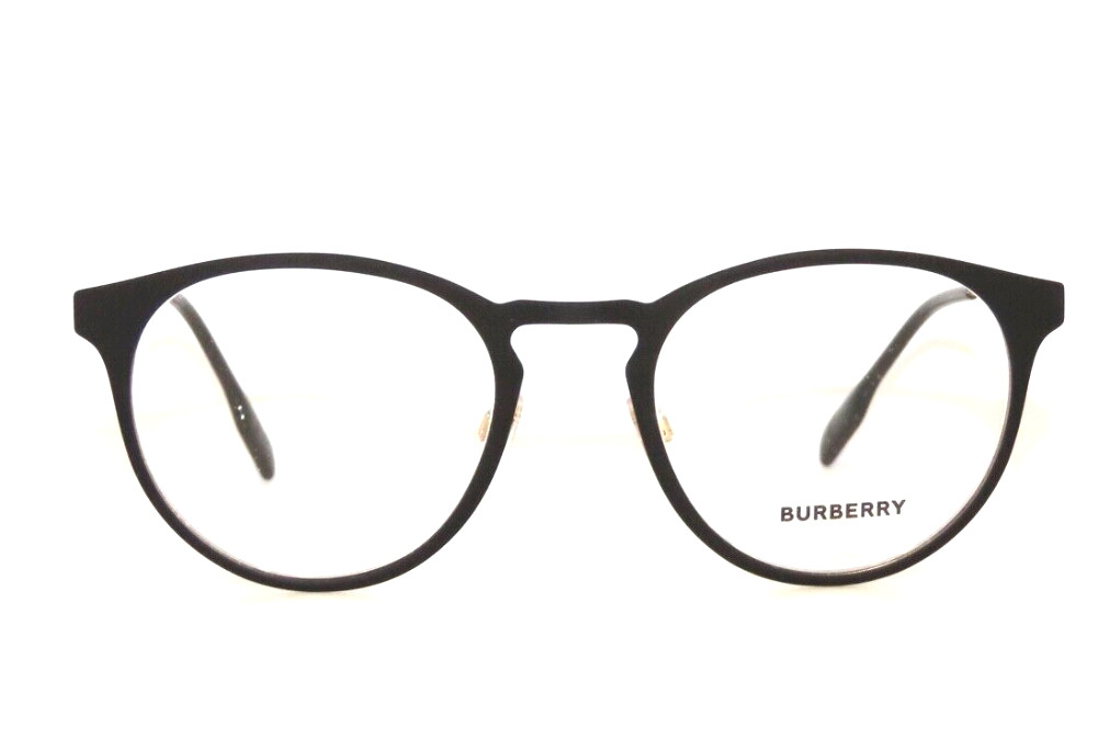 New BURBERRY YORK Eyeglasses B 1360 1017 51-21 145 Black & Gold Round Frames