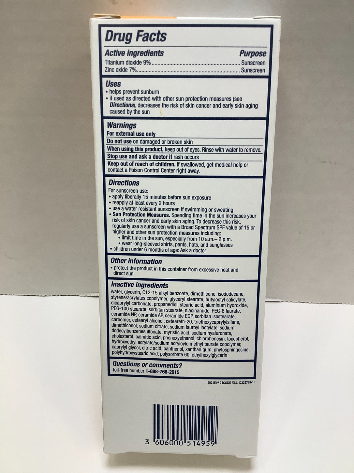 CeraVe Hydrating Mineral Face Sunscreen, SPF50, 2.5oz, Exp. 04/2027, 3pk