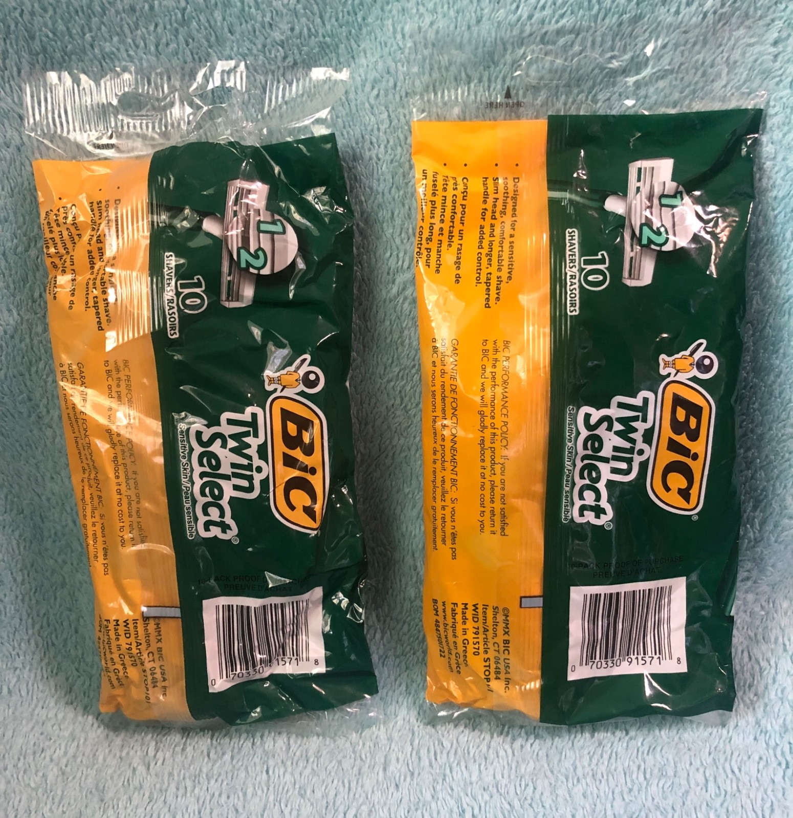 2 BIC Men Twin Select Disposable Razor, Sensitive Skin, 2 Blades 10 Count