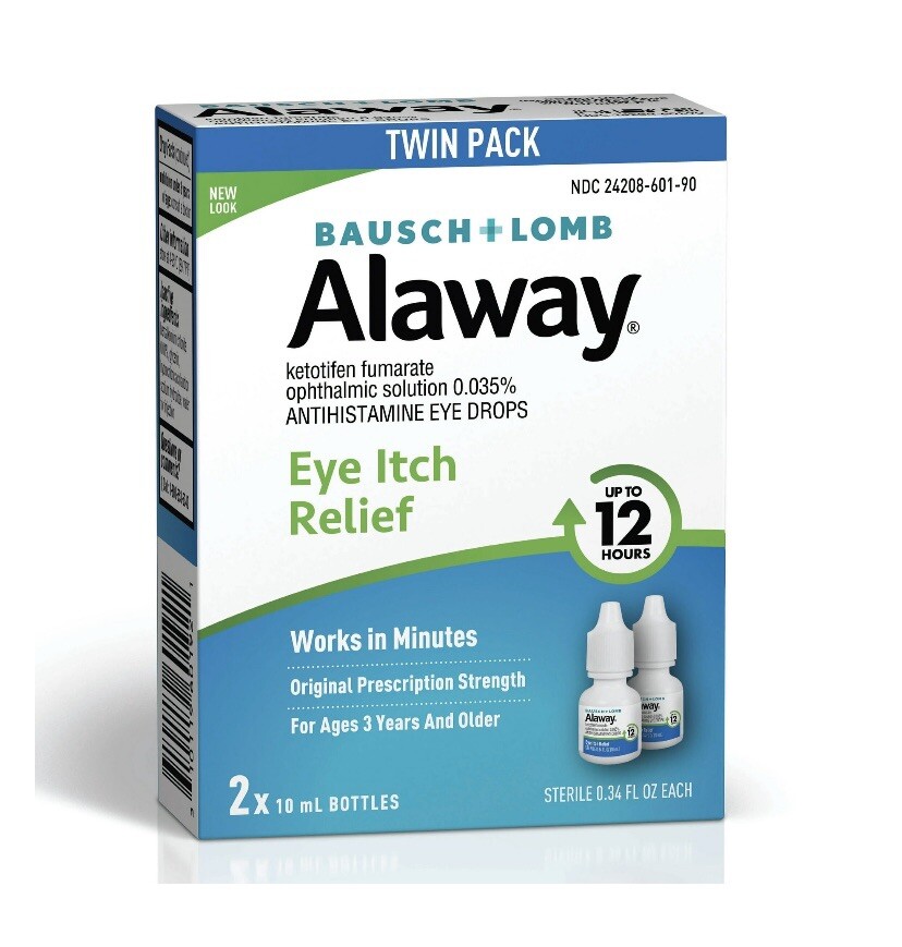 Bausch & Lomb Alaway Twin Pack Antihistamine Eye Itch Relief Drops {Exp:03/27+}