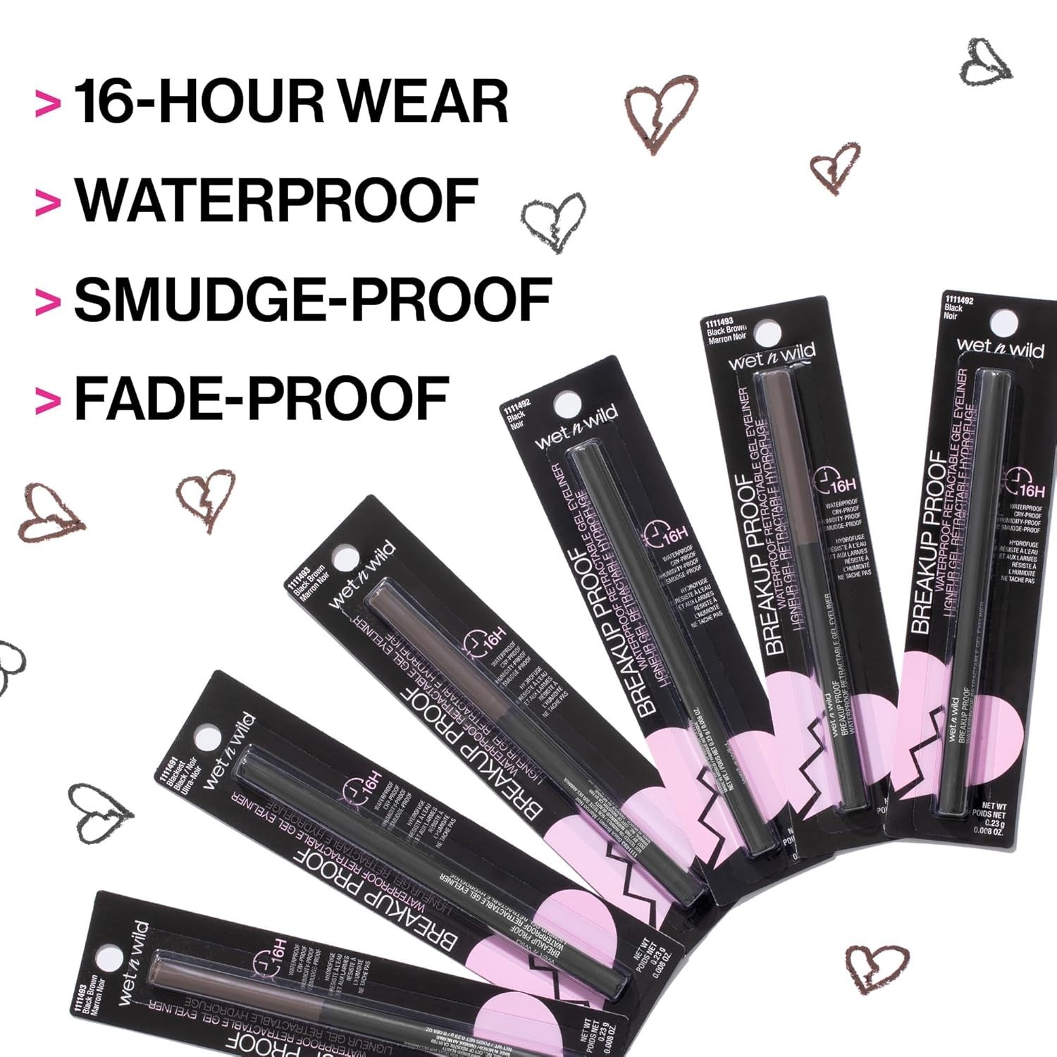wet n wild Breakup Proof Gel Eyeliner – Dark Brown, 16H Waterproof