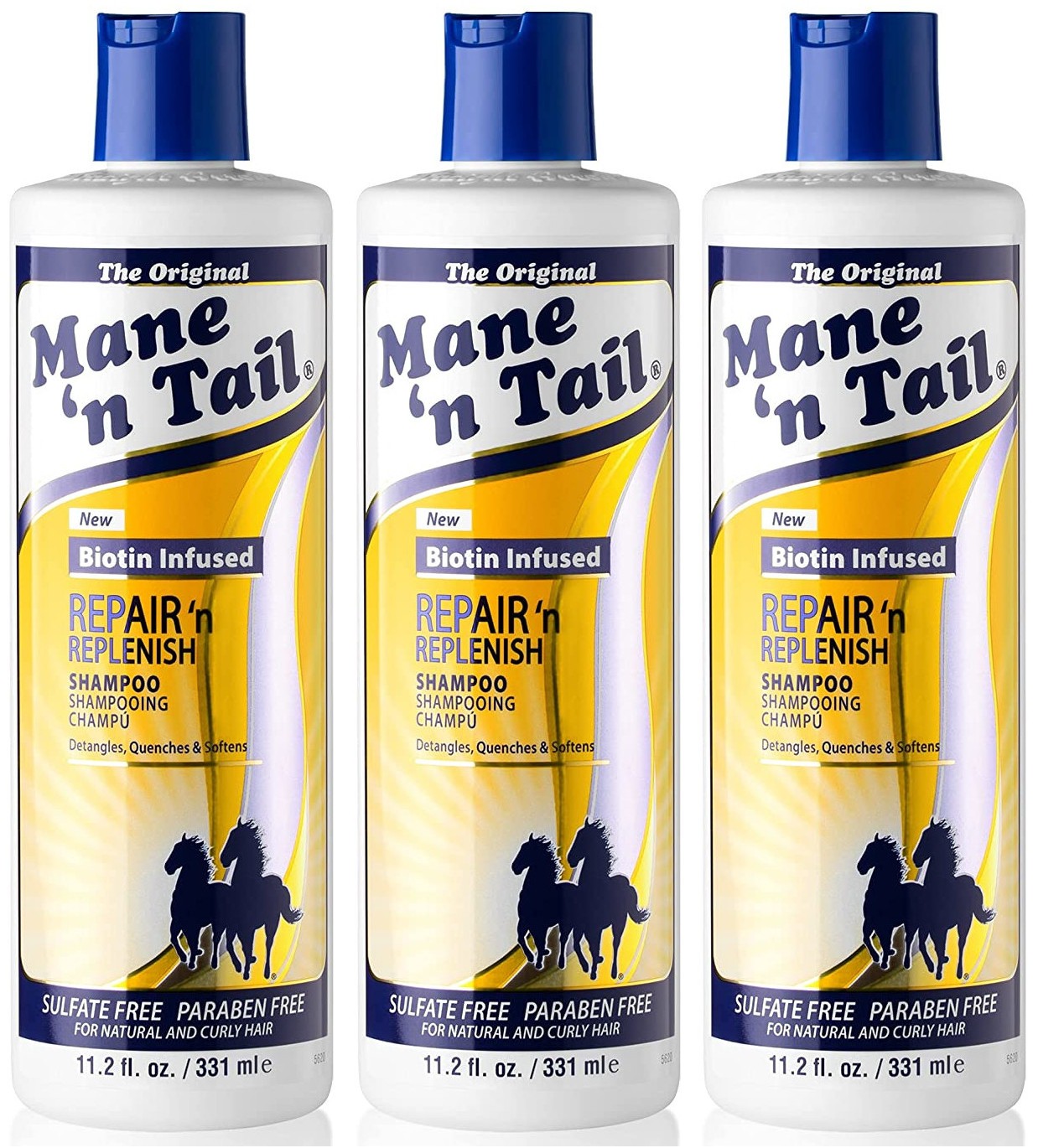 Mane ‘n Tail Biotin Infused Repair ‘n Replenish Shampoo, 11.2 oz (3 Pack)