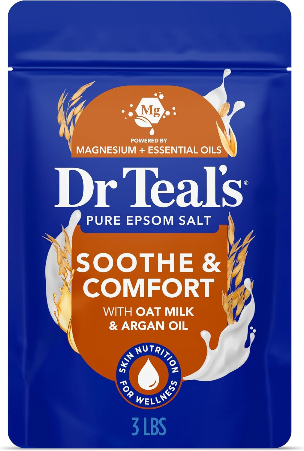 Dr Teal’S Epsom Salt Magnesium Soak, Soothe & Comfort with Oat Milk & Argan Oil,