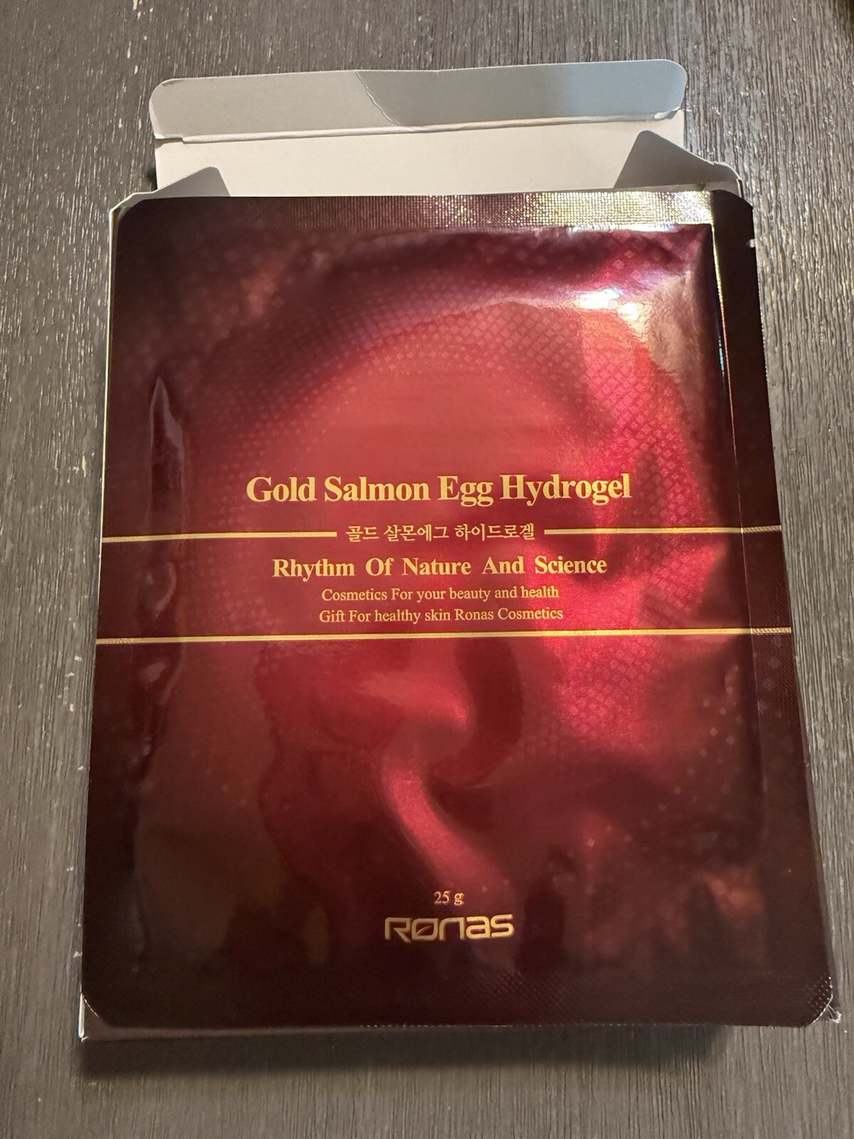 Ronas Gold Salmon Egg Hydrogel Mask Pack 10ea Contains Green Tea Extract, Gold