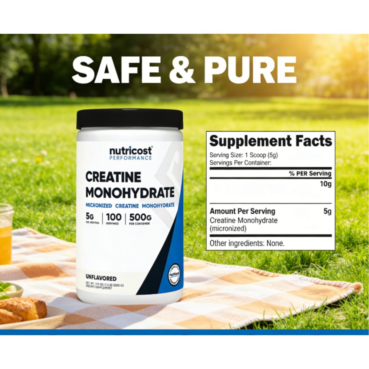 Nutricost Micronized Creatine Monohydrate – Pure Powder for Strength
