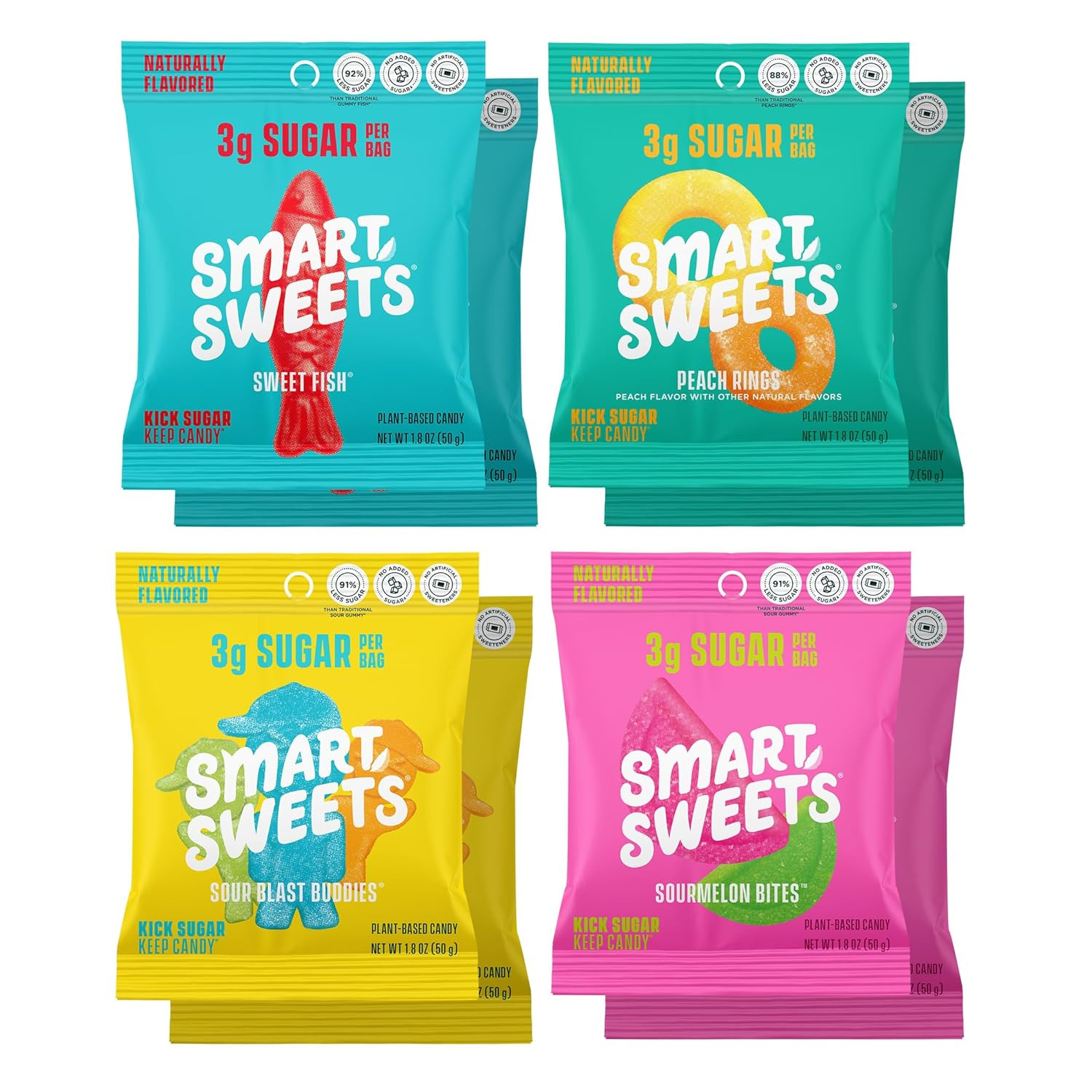 Smartsweets Variety Pack, Gluten Free Gummies, Plant Based Snacks for Adults & K