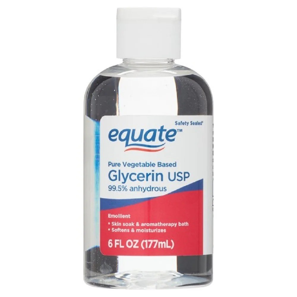 EQUATE PURE VEGETABLE BASED GLYCERIN USP 99.5% ANHYDROUS 6.oz , 2 Pack