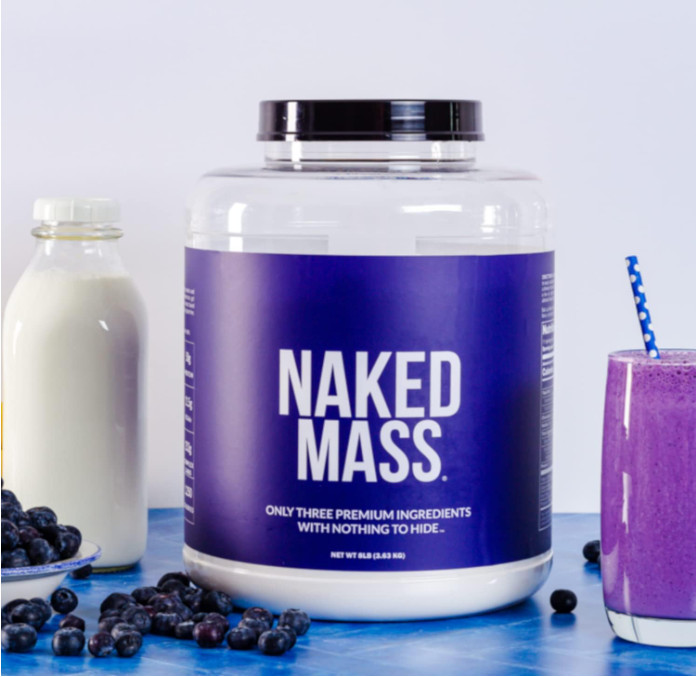 NAKED Vanilla Mass Weight Gainer Protein Powder, 8 lb, 11 Servings