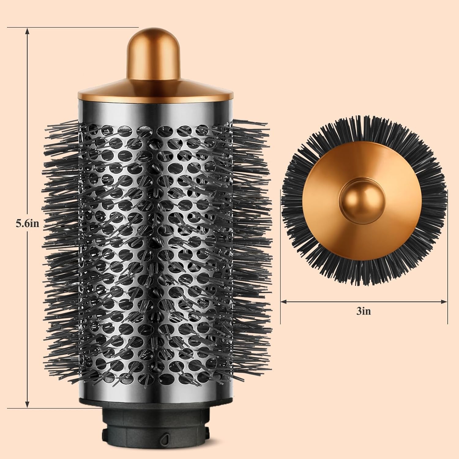 Dyson Airwrap Large Round Volumizing Brush – Nickel/Copper Fluffy Styler