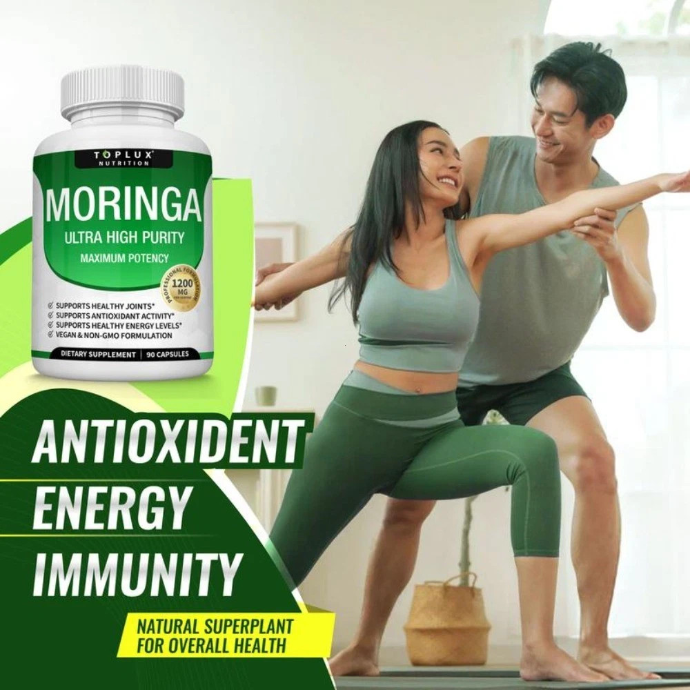 Toplux Moringa Capsules 1200mg–Pure Moringa Powder High Potency Leaf Extract