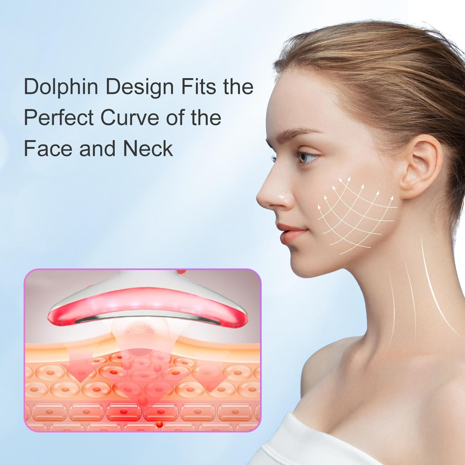 Neck Face Beauty Device, Skin Care Face Massage,3 in 1 Facial Massager, Face Scu