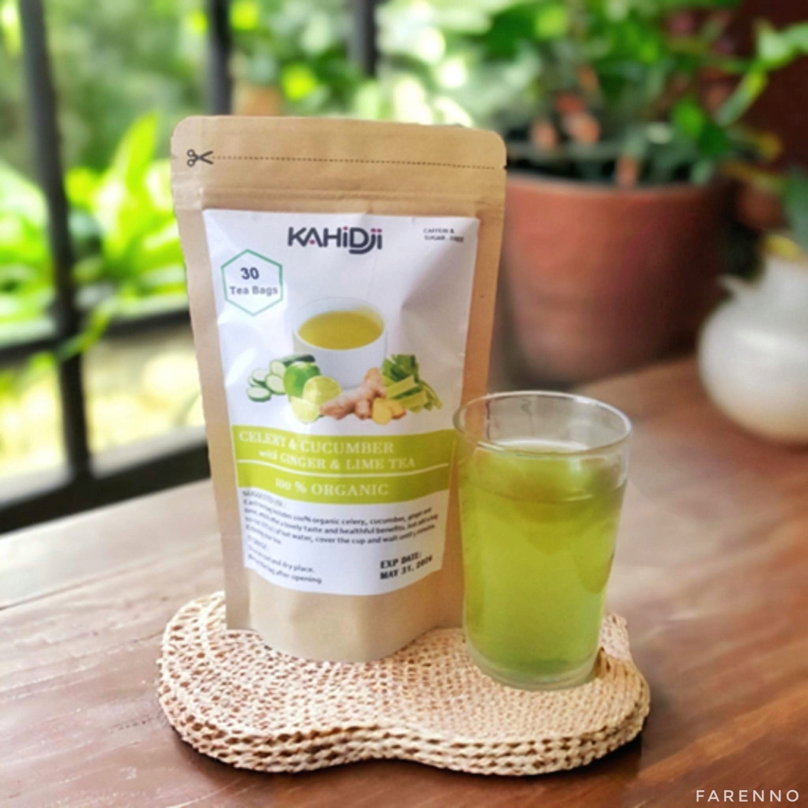 Organic Celery & Cucumber with Ginger & Lime Help weight Loss 30 tea bags