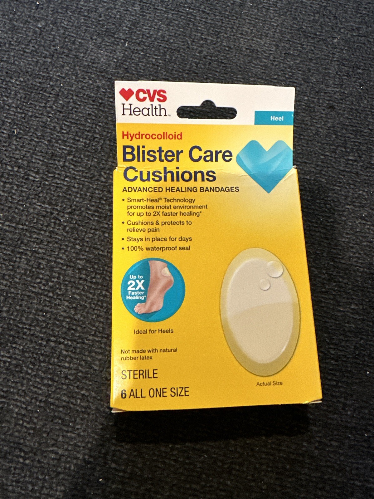 CVS Health Hydrocolloid Blister Care Cushions (6) One Size Heel Exp 04/01/2027