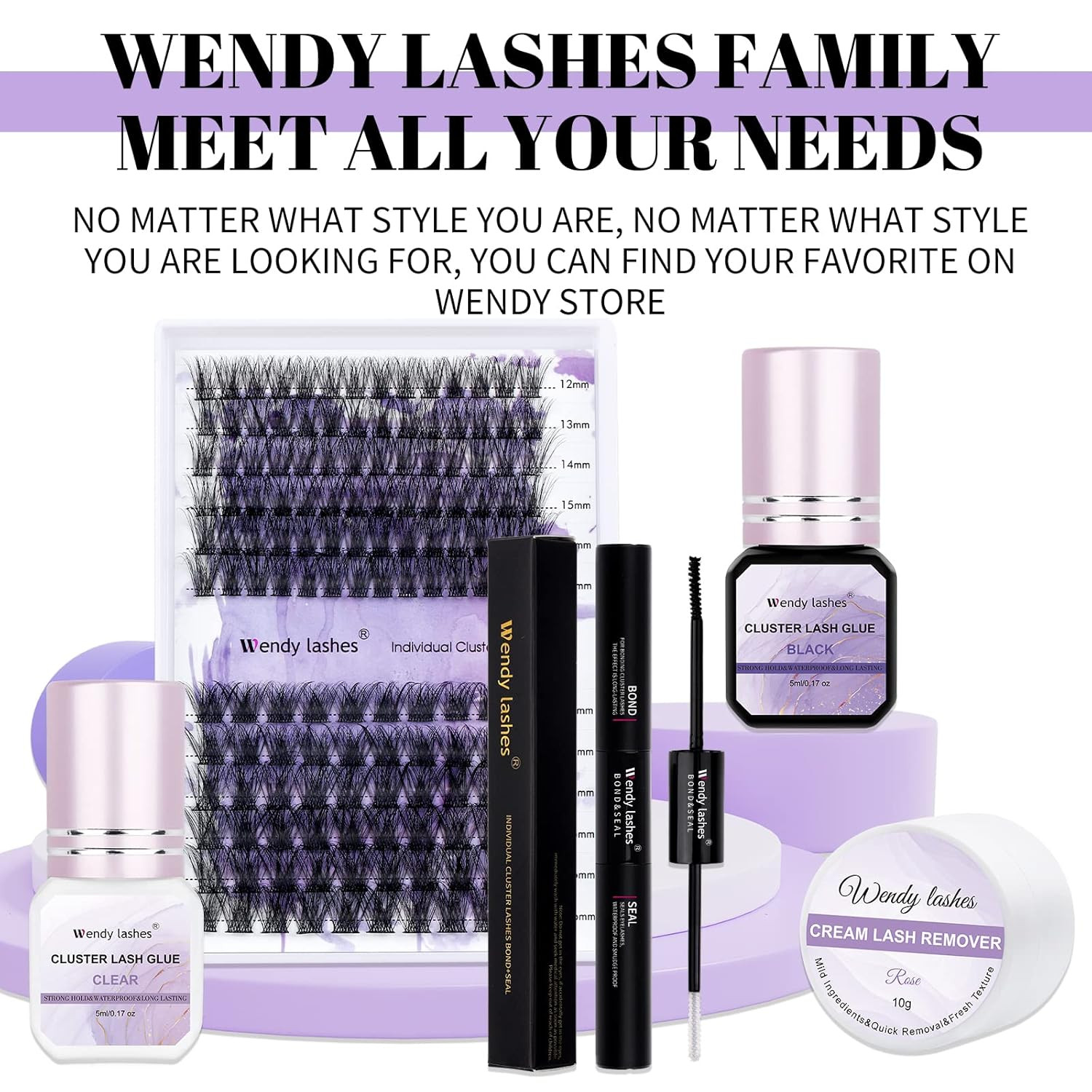 Lash Cluster Glue Eyelash Black Sensitive Fast Drying Waterproof Lashes-Glue Ind