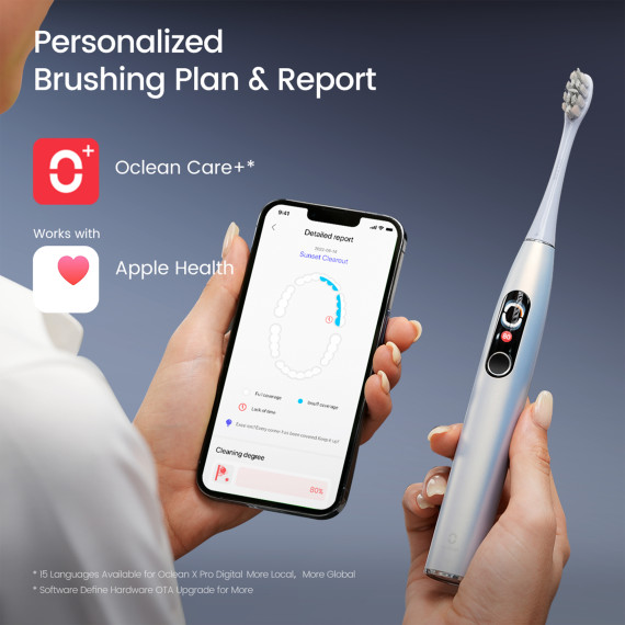 Oclean X Pro Digital Smart Sonic Electric Toothbrush (silver/Champagne)