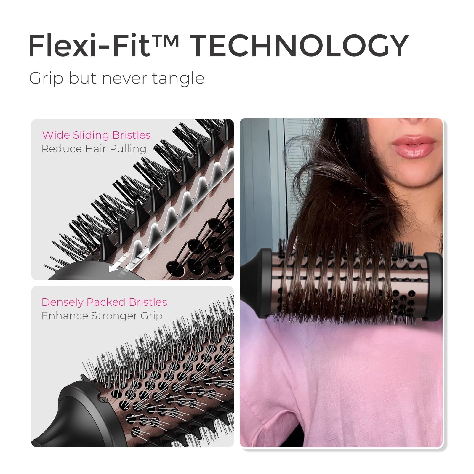 TYMO STYLUX Heated Round Brush, 3-in-1 Styling Tool with 1.7-Inch Ceramic