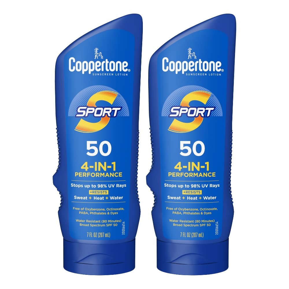 Coppertone Sport Sunscreen Lotion, Broad Spectrum 7 Fl Oz (Pack of 2), Blue