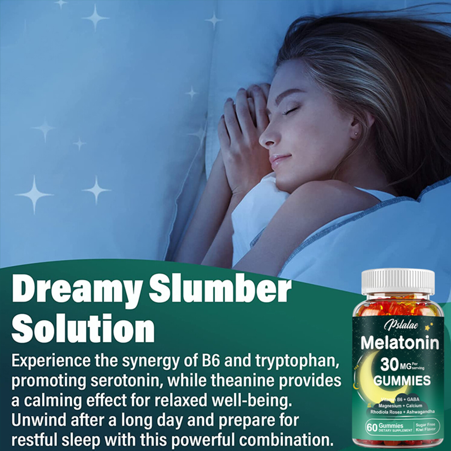 Melatonin 30mg – Regulate Sleep Cycle,Relieve Stress & Anxiety- with Ashwagandha