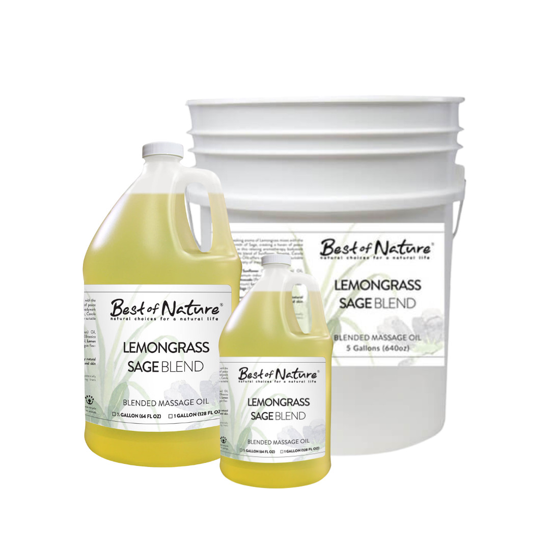 Lemongrass and Sage Massage Oil -Skin & Hair- Natural Aromatherapy – DIY – BULK