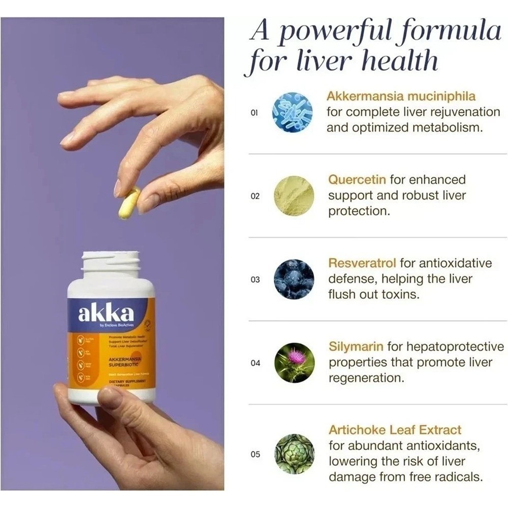 AKKA Premium Liver Cleanse Detox & Repair Superbiotic,Milk Thistle,Gut Health