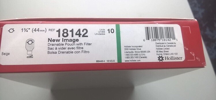HOLLISTER 18142 1 Box/10 EA New Image Drainable Pouch 1-3/4″ Ostomy Colostomy