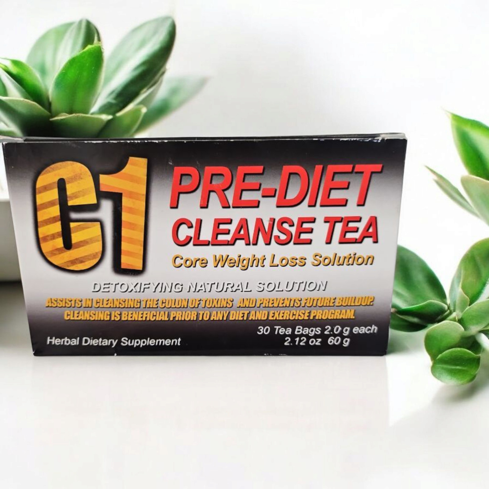 C1 Pre-Diet Cleanse Tea Core Weight Loss Solution 30 Tea Bags Control Slim