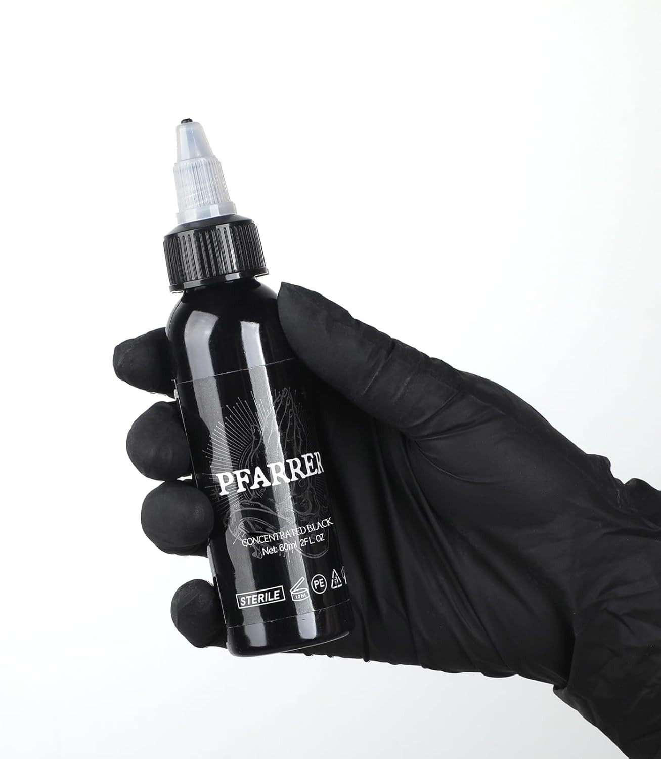 PFARRER Black Tattoo Ink 2Oz(60Ml) Vegan-Friendly USA Standard Pigment Tattoo Su