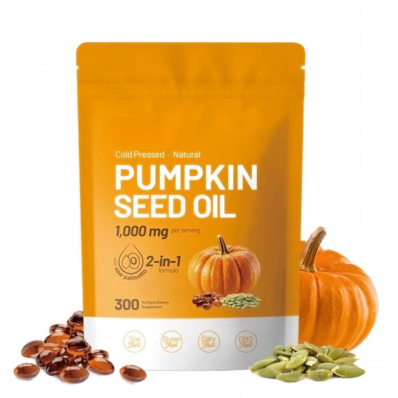 Pumpkin Seed Oil 1000mg Saw Palmetto 300 Softgels Prostate Hair