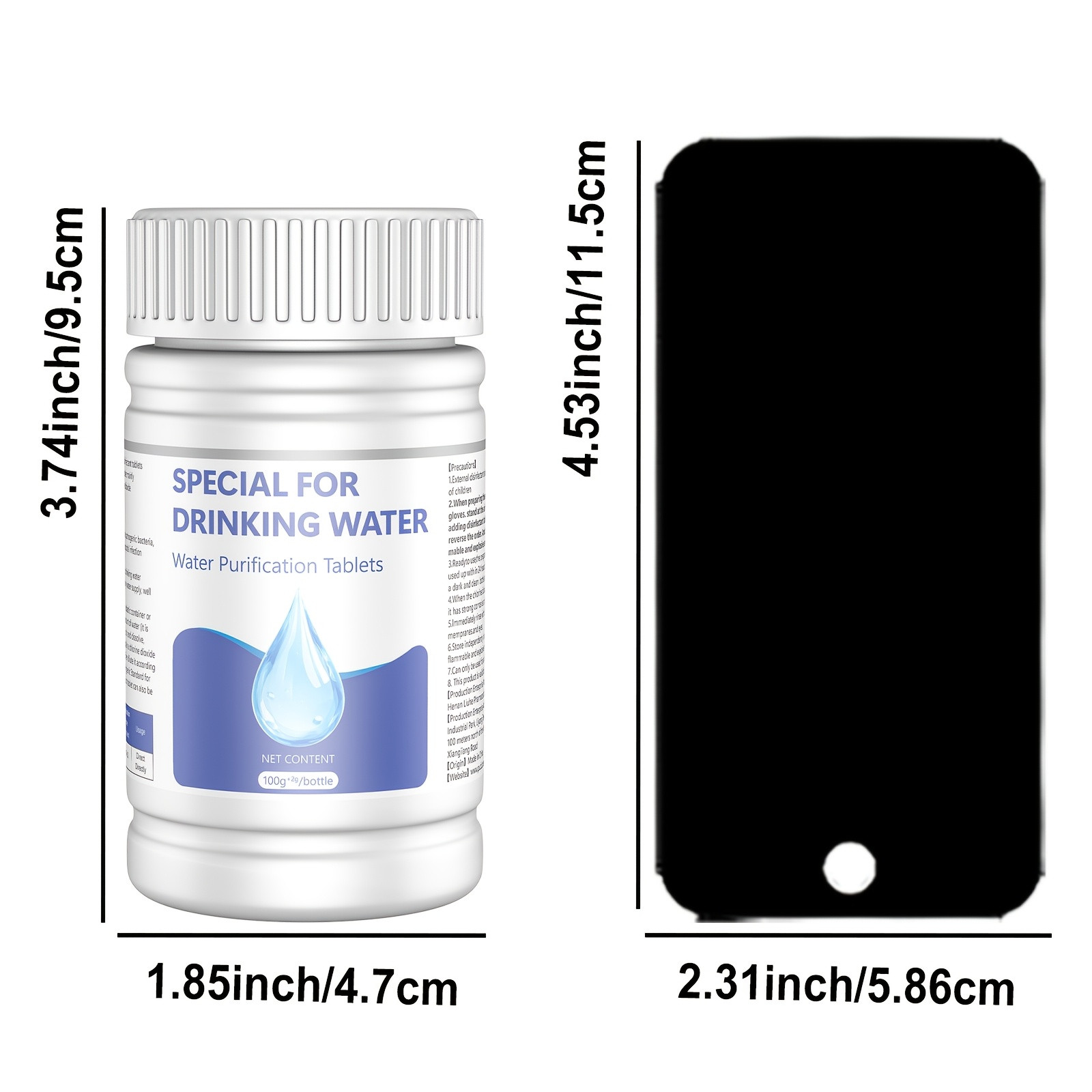 200G Water Purification Tablets, Portable Disinfection Water Treatment Tablets,
