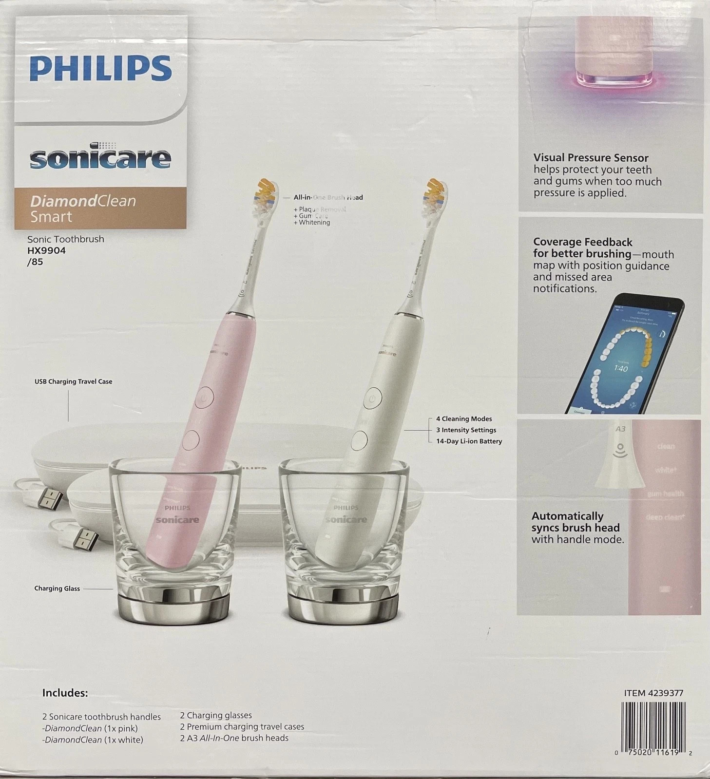 Philips Sonicare DiamondClean Smart 9300 Premium G3 2-Pack set