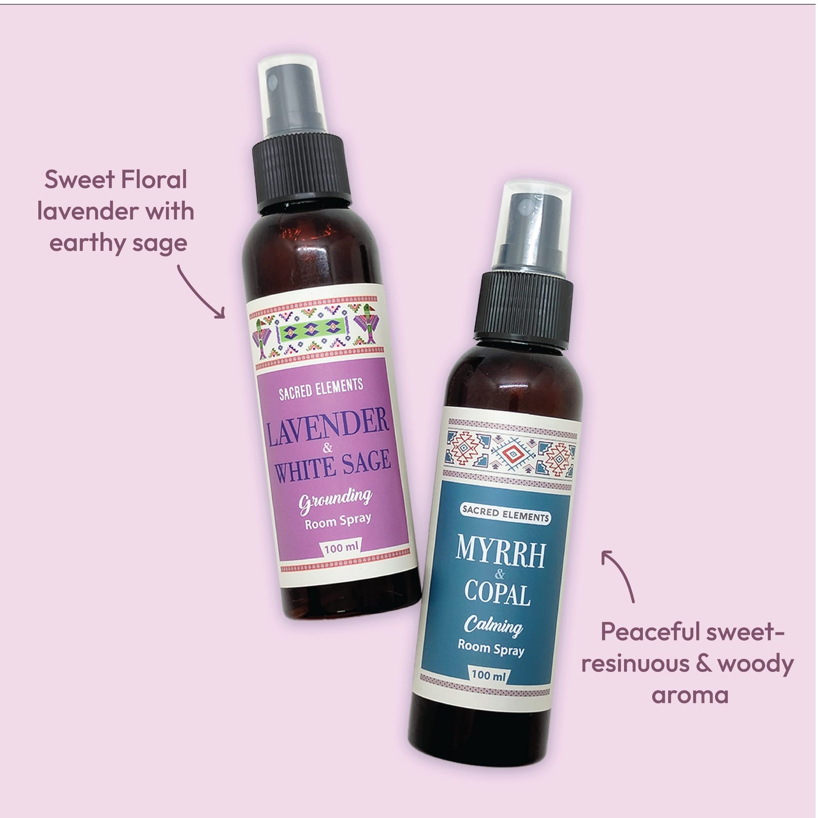 Sacred Element’s Myrrh Copal, 3.39 Fl Oz (Pack of 2), Lavender Sage Spray