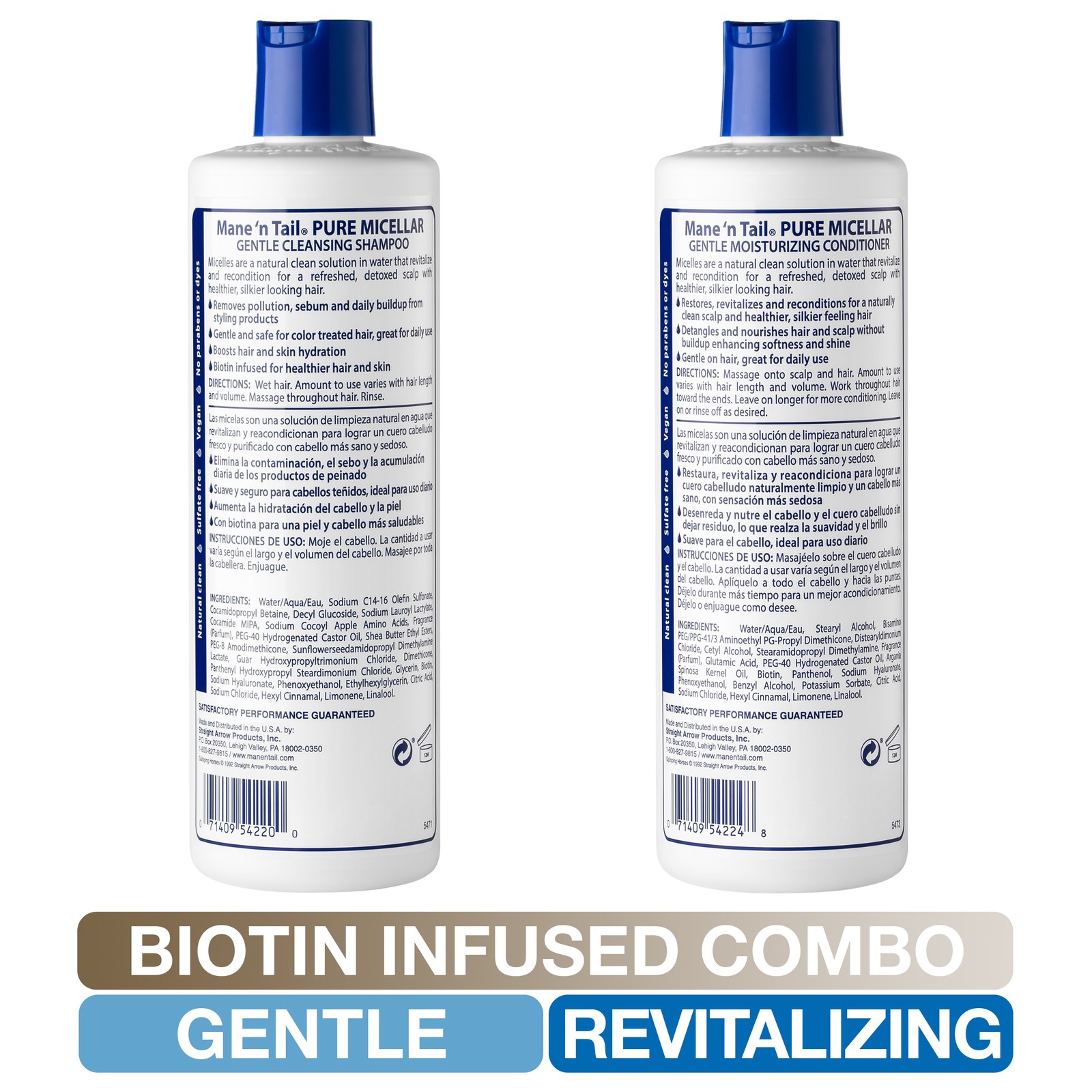 Mane ‘n Tail Micellar Shampoo & Conditioner for Oily Hair 11.2 fl oz 2-Pack