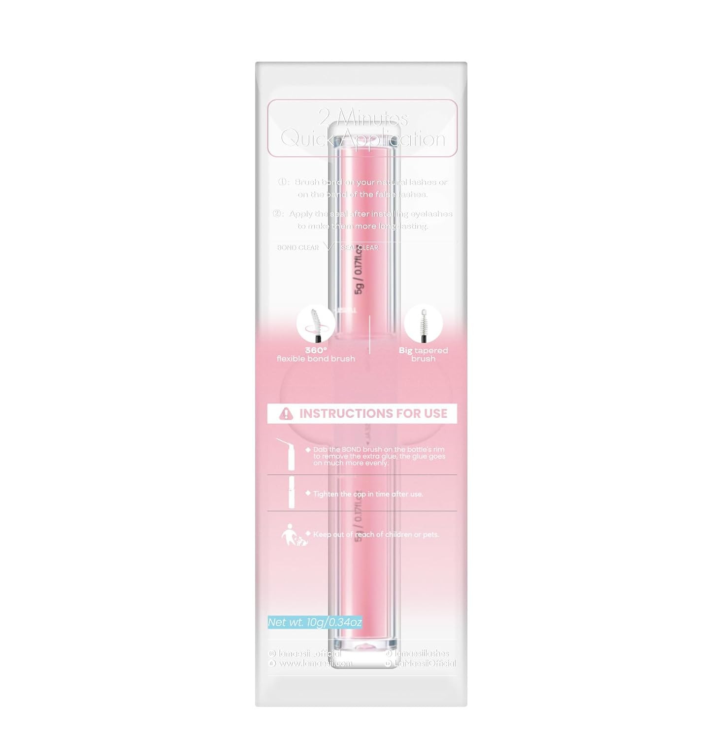 LA MAESII Lash Bond and Seal 10ML, Lash Cluster Glue Waterproof,Long Lasting Las