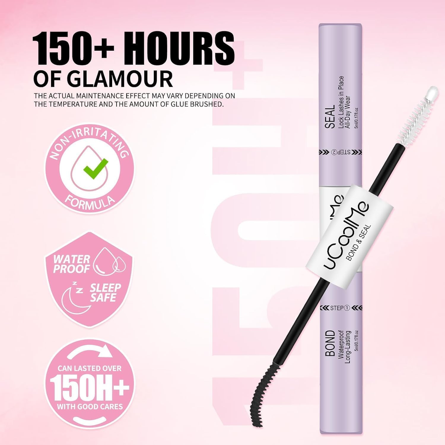 Ucoolme Lash Bond and Seal Waterproof 10ML for Lash Clusters 144Hours Superstron