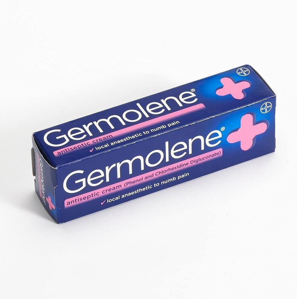 GERMOLENE CREAM ANTISEPTIC with Local Anaesthetic for piercing , waxing , tatoos