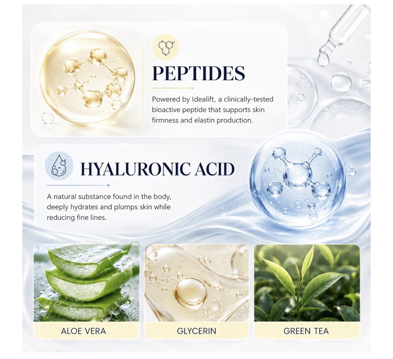 OKOA Dual Action Lifting Cream w/ Peptides & Hyaluronic Acid Face/Neck