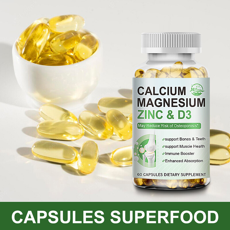 Calcium Magnesium Zinc Vitamin D3 Capsules Support Bone Health ,Immune ,Energy