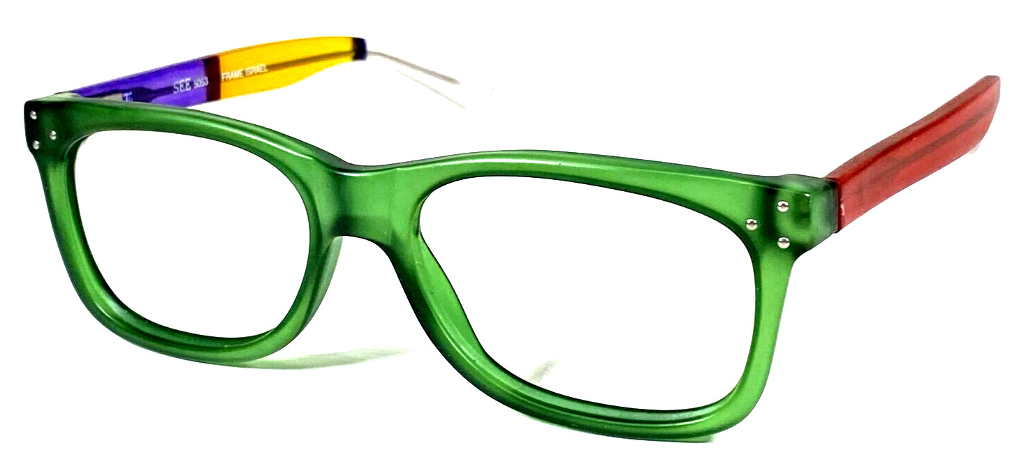SEE 5053 Israel Hand Painted Green/Multicolor Eyeglasses Frame 55-19-140