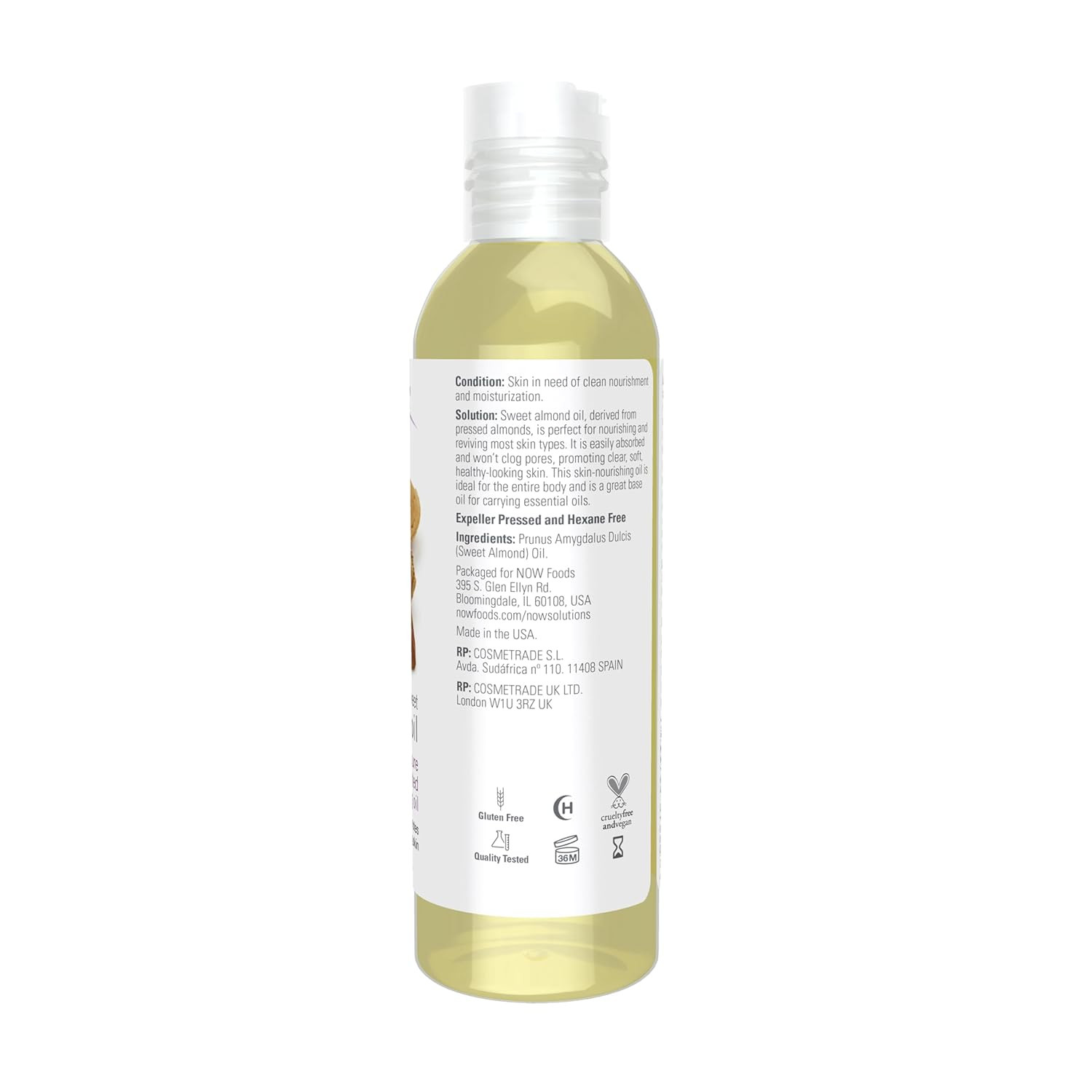 Solutions, Sweet Almond Oil, 100% Pure Moisturizing Oil, Promotes Healthy-Lookin