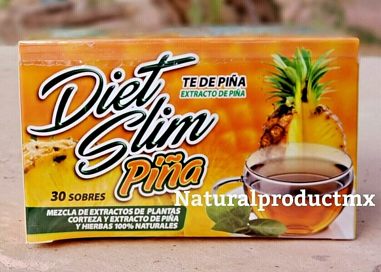3 Packs DIET SLIM Piña Tea 90 Wrapped Bags 2.5 g. each by Therbal