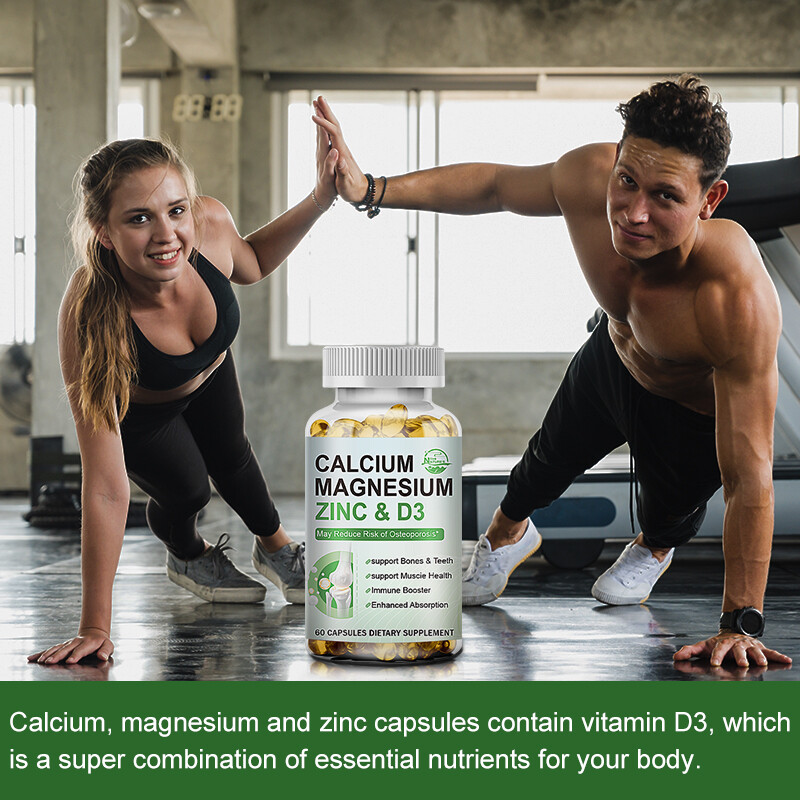 Calcium Magnesium Zinc Vitamin D3 Capsules Support Bone Health ,Immune ,Energy