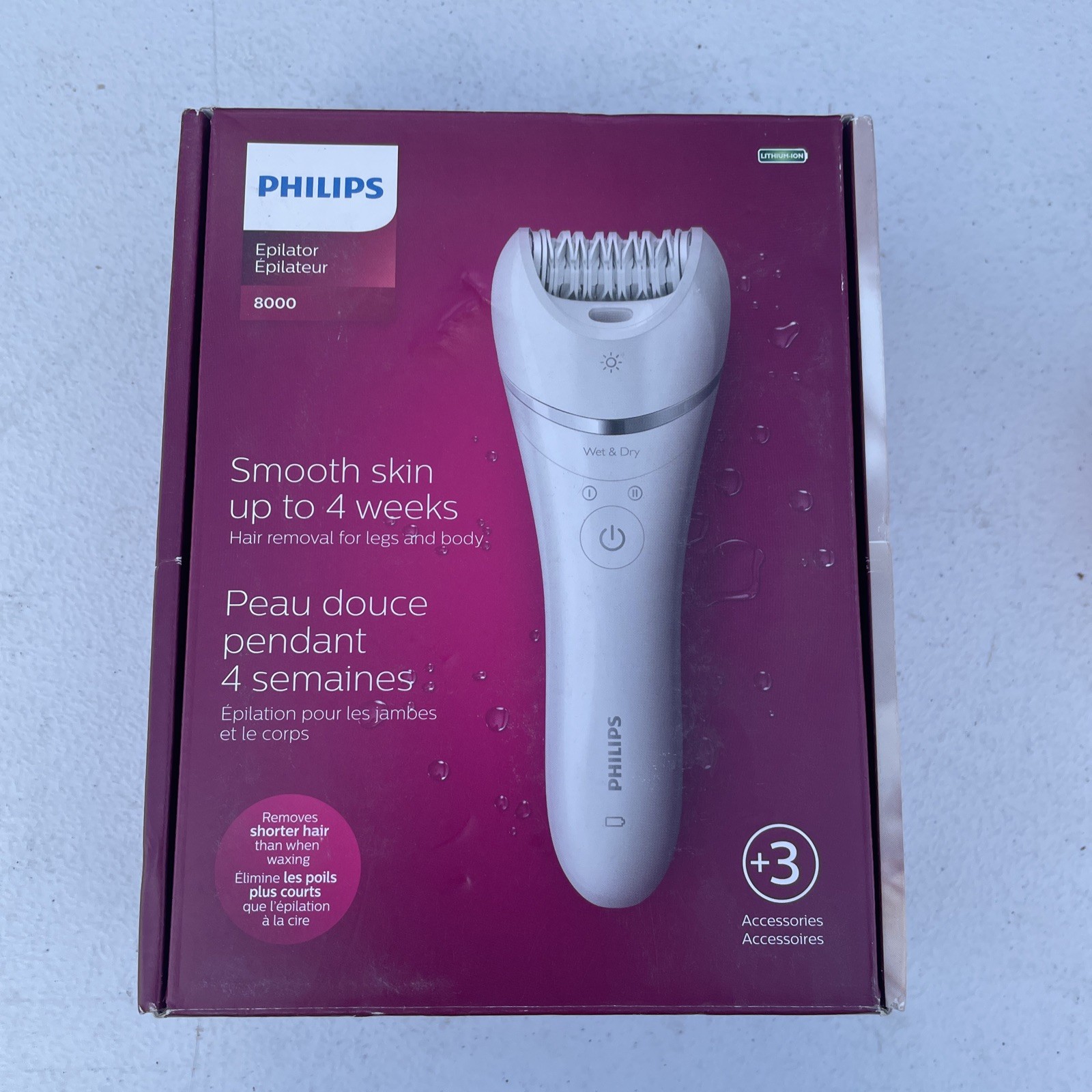 Philips Epilator Series 8000 for Women Smoother Skin OPEN BOX