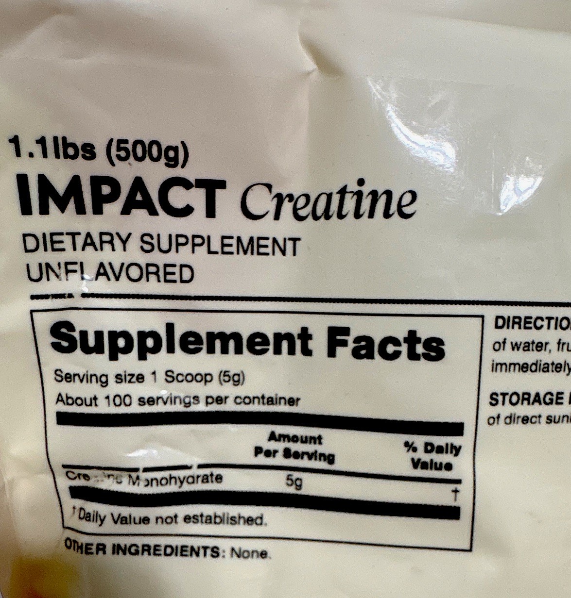 Myprotein Impact Creatine Monohydrate Powder, Unflavored, 5g, 1.1 lb