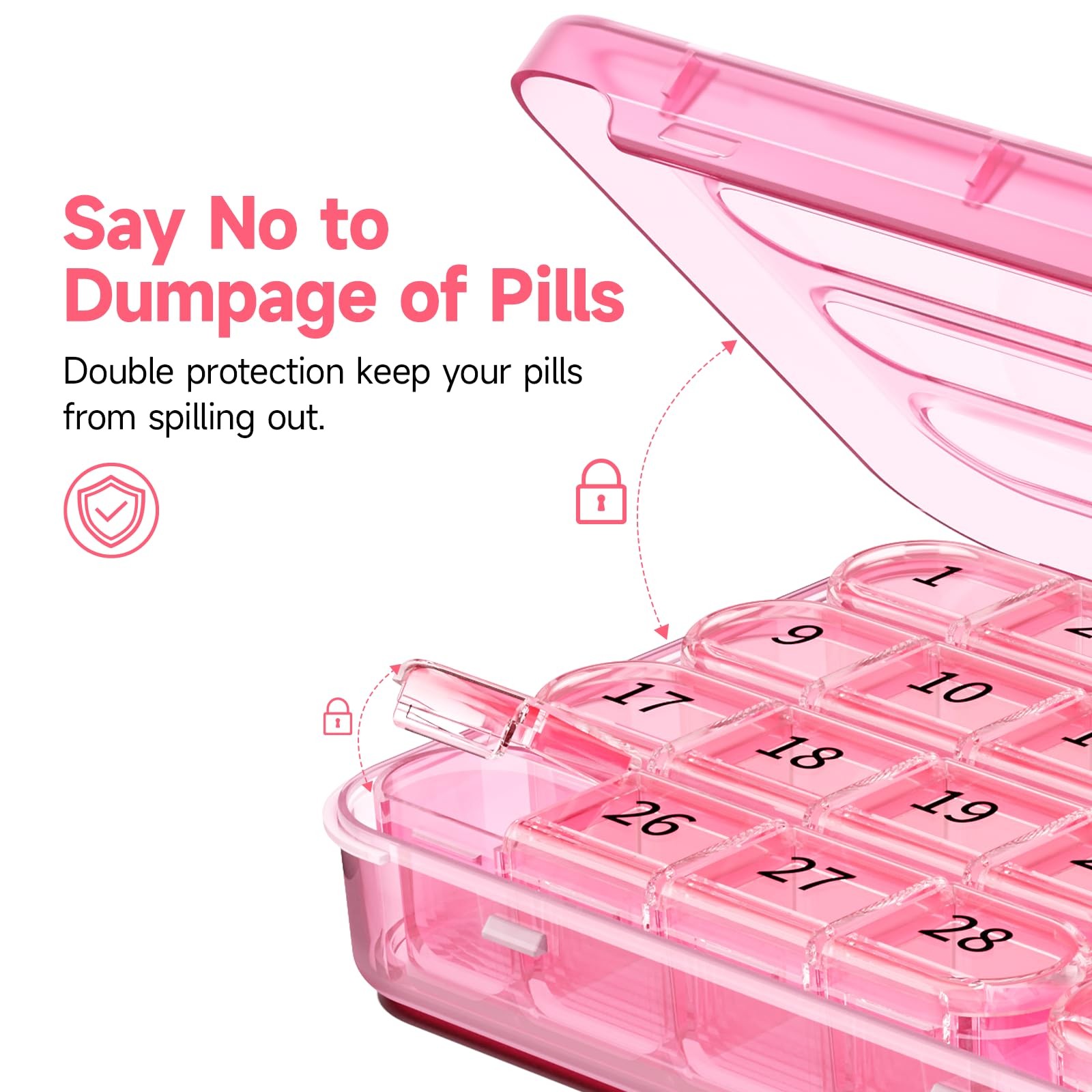 Monthly Pill Organizer 30 Day 1 Time Daily Pill Box 31Day Medication Case Travel